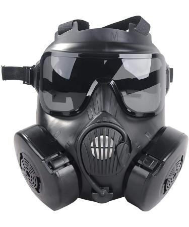 M50 Airsoft Protective Gas Mask Tactical, Full Face Eye Protection Goggles Dummy Toxic Skull Gas Mask with Filter Fans for BB Gun Game Cosplay Halloween Masquerade Costume Props, No Anti-Gas Function