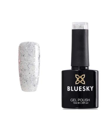 Bluesky SILVER GLITTER Autumn Crystal Silver Marble Glitter A51 Nail Gel Polish UV LED Soak Off 10ml