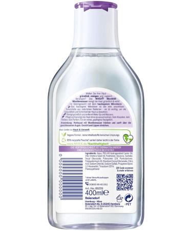Nivea Micellar Water for Sensitive Skin 400ml - Nourishing Makeup Remover with Dexpanthenol & Grape Seed Oil - Gentle Facial Cleanser - International Shipping Available - Buy Online on GoSupps.com