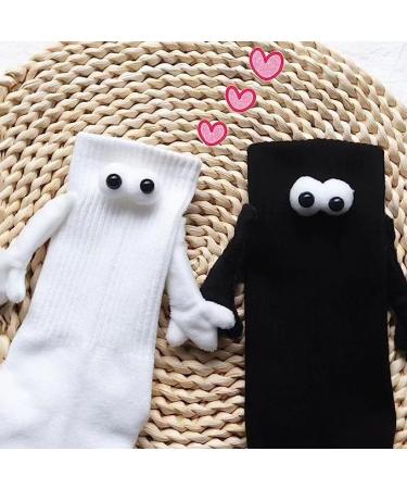 BIVOO 10pcs Couple Holding Hands Socks - Magnetic Suction 3D Doll Unisex Funny Couple Sock - White (C) Size 10pcs - Buy Online on GoSupps.com