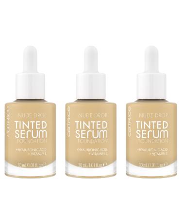 Catrice Nude Drop Tinted Serum Foundation No. 020W Nude Long -lasting matt natural for sensitive skin vegan oil -free without perfume without alcohol 3 -pack (3x30ml) 020W 30 ml (3 -pack)