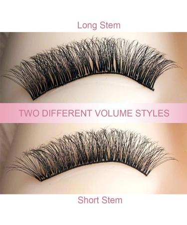 Pre Made 3D-D-0.10-10mm Short Stem Fan Eyelash Extensions - Russian Volume Lashes 10mm - Buy Online on GoSupps.com