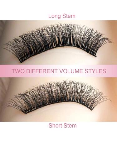 Buy 3D-D-0.10-10 Short Stem Eyelash Extensions | Volume Eyelash Fans | 0.10 D Curl | 12 Pieces Per Pack - Buy Online on GoSupps.com