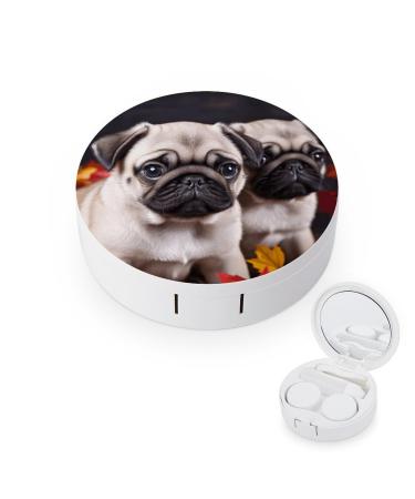 Contact Lens Case Puppys Pug Print Plastic Contact Lens Case contact Lens Care Box ontact Lens Travel Box