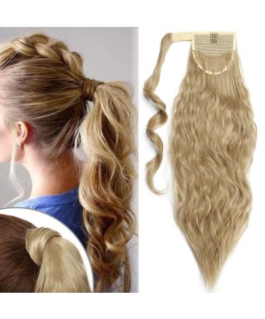 Tess ponytail Extensions Middle Blond Ponytail Hair Corn Wave Zopf Hair Part Clip in Extensions like real hair cheap with Velcro connection 20 "(50cm) -90g - Buy Online on GoSupps.com