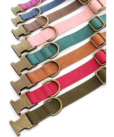 Didog Soft Leather Dog Collar - Durable & Adjustable Pink Collar for Medium & Small Dogs (Neck Size 13-21) | Quick Lock Metal Buckle - Buy Online on GoSupps.com