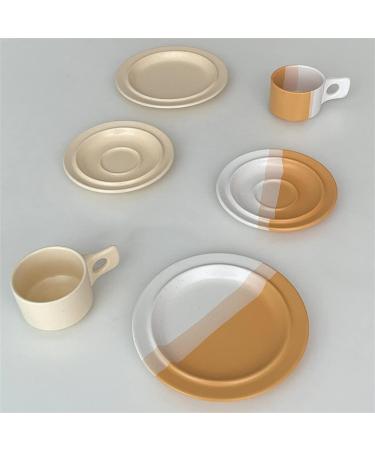 Serving Plates Dessert Plate Simple Round Tableware Beige Breakfast Plate Dinner Salad Plate Kitchen Restaurant Cafe Simple Plain Plate for Appetizer Dinner and Desserts - Buy Online on GoSupps.com