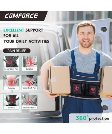 Back Support Belt for Men & Women - Lightweight Lumbar Brace for Pain Relief Sciatica & Scoliosis | Adjustable Breathable Support for Heavy Lifting - Buy Online on GoSupps.com