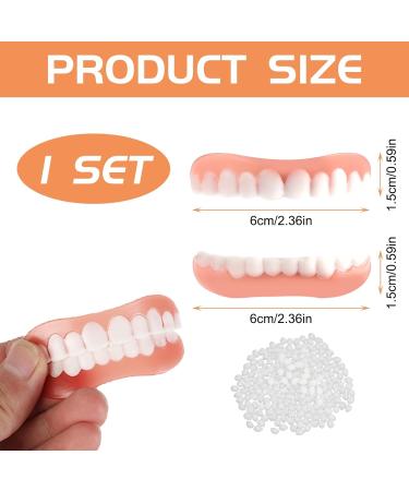 1 Pair Cosmetic Fake Teeth Veneer DIY Upper and Lower Perfect Smile Denture for Instant Confidence Enhancer Temporary Dental Appliance for Men & Women - Buy Online on GoSupps.com