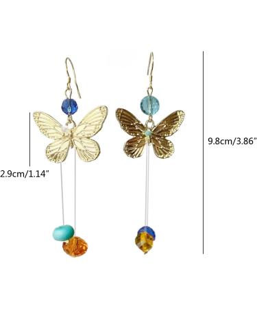 Feylie Elegant Yellow Butterfly Pendant Earrings | Stylish Acrylic Dangle Earrings for Women & Girls - Buy Online on GoSupps.com