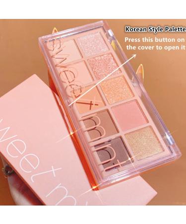 Go Ho 10 Colors Eyeshadow Palette - Matte & Glitter, Korean Makeup, High Pigmented Shades - Waterproof Eyeshadow Palette in Peach Style - Buy Online on GoSupps.com