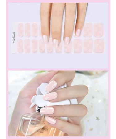 Kalolary 20PCS Nail Adhesive Wrap Gel Polish Strips - Pink | Self-Adhesive Nail Decals for UV/LED Lamp | Full Wraps Stickers for Cured Gel Nails - Buy Online on GoSupps.com