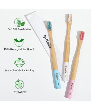 Y-Key Bamboo Toothbrush Set - V-Shaped Eco-Friendly Soft Bristles (3 Pieces) - Orthodontic Care & Sustainable Oral Hygiene - Buy Online on GoSupps.com