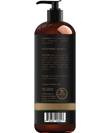 Rosemary-Infused Fractionated Coconut Oil - 100% Pure & Natural Carrier Oil for Essential Oils, Massage, Hair & Body - 8 fl. Oz - Buy Online on GoSupps.com