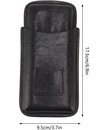 Cigar Travel Case 3 Cigar Storage Space Front Cutter Pocket Cigar Holder Case Leather for Birthday Gift (Black) - Buy Online on GoSupps.com