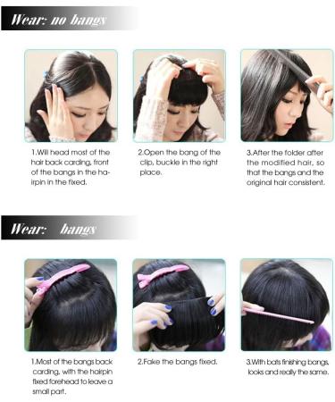 Bangs Hair Clip Fringe Bangs Synthetic Hair Extensions Clip in Bangs 6" Short Straight Hairpiece Thick Natural Front Neat Bangs with Temples for Women Girls Bangs Clip in Hair (Color : 1b Size : 6i 6inches 1b - Buy Online on GoSupps.com