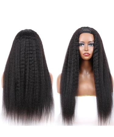 Recomtic Kinky Straight U Part Human Hair Wig 18 Inch - Glueless Brazilian Hair Clip in Half Wig for Black Women - Buy Online on GoSupps.com