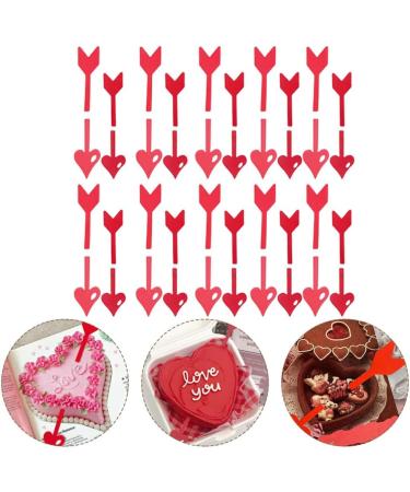 Didiseaon 20pcs Valentine's Day Cake Inserts Fruit Cake Bridal Shower Picks Appetizer Toothpicks Decorative Cake Inserts Red Decor Paper Cups Birthday Cake Decoration Dessert Arrow - Buy Online on GoSupps.com