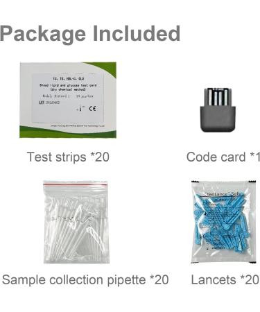 Konsung 20PCS 5-in-1 Test Strips for Total Cholesterol HDL Cholesterol LDL Cholesterol Triglyceride Cholesterol and Glucose - Buy Online on GoSupps.com
