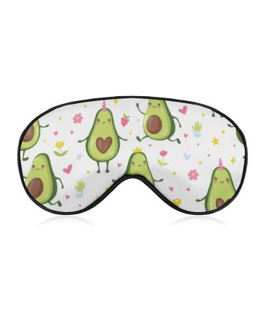 Cute Avocado Floral Sleep Mask Eye Mask Blocks Light with Adjustable Strap for Sleeping Funny Flower Summer Eye Sleep Shade Cover for Men Women