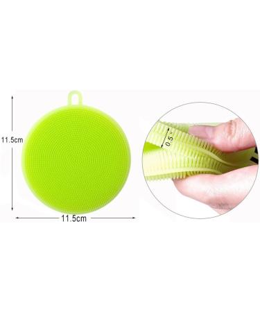 OFKPO Food-Grade Round Antibacterial Silicone Sponge Dish Scrubber Dishwashing Cleaning Brush Sponge Scrubber Kitchen Cleaning Tools(3 PCS) - Buy Online on GoSupps.com