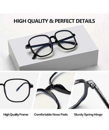 Shop Ultra-Light Oversized Reading Glasses for Men & Women | Blue Light Blocking Anti-Fatigue Computer Readers | Black - 1.5 Diopters - Buy Online on GoSupps.com