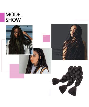 SEGO 5 Packs 24 Inch Braid Extensions - Crochet Afro Synthetic Hair in Dark Black | International Shipping - Buy Online on GoSupps.com