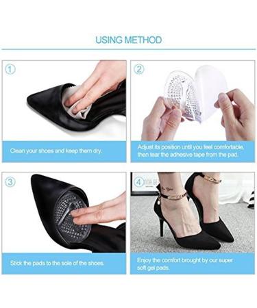 Gel Foot Pillow Bale Pad Inserts for High Heels Pain-Relieving Anti-Slip Blister Protection 3 Pairs for Women's Comfort - Buy Online on GoSupps.com