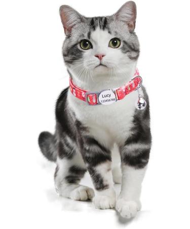 Moonpet Personalized Cat Necklace with Name & Phone - Safety Closure & Bell - Christmas Style - Buy Online on GoSupps.com
