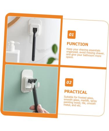 Housoutil 12 PTH Hook Insert - Adhesive Razor Hanger for Bathroom | Sticky Hooks & Holders for Drying Razors - Buy Online on GoSupps.com
