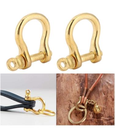 Hztyyier 10mm 2Pcs Pure Brass D-Ring Shackle Screw Pin Anchor Bow Shackle for KeyHook - Buy Online on GoSupps.com