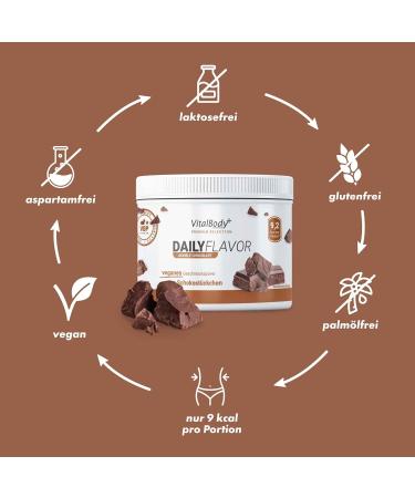 Vitalbodyplus Double Chocolate Flavor Powder - Low-Calorie Low-Sugar Vegan Gluten-Free 9 kcal per Portion 250g | International Shipping Available - Buy Online on GoSupps.com