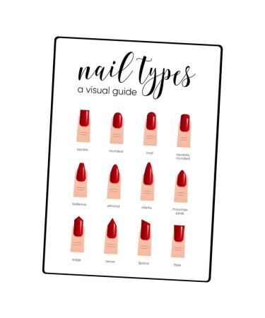 Perfeclan Nail Shape Display Nail Color Display Board Decorative Nail Art Accessories Hanging Picture Nail Art Tool Nail Salon 30x40cm G