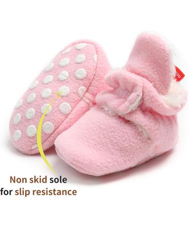 EDOTON Unisex Newborn Winter Boots - Warm Non-Slip Sole Bootie Sock (12-18 Months, Pink) - Buy Online on GoSupps.com