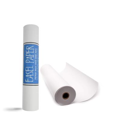 White Art Easel Paper Roll (15 Inch by 75 Feet)  100% Recyclable Non-Yellowing Arts and Crafts Bond Paper for Paper Tablecloths, Bulletin Board Backing and Wall-Mount Note Stations