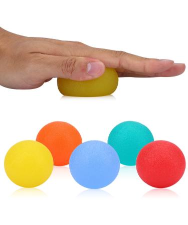 Aynefy handle ball hand stress ball hand therapy balls silicone massage therapy griffball for hand finger strength training stress reduction orange