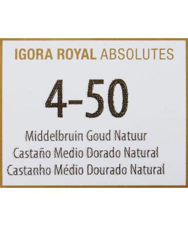 Schwarzkopf IR Absolutes 4-50 Medium Brown Gold Natural 60ml - Pack of 1 - Buy Online on GoSupps.com