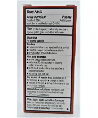 LEADER Ketotifen 0.035% Eye Allergy Relief Drops - 0.34 oz - Buy Online on GoSupps.com