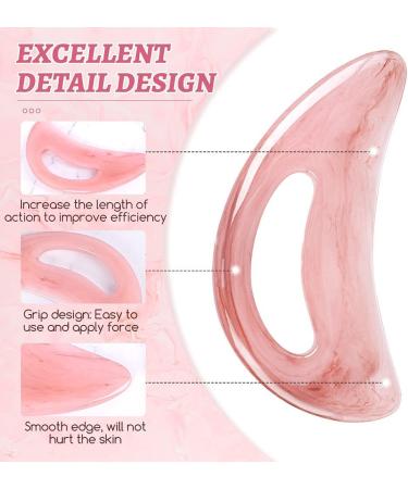 Resin Gua Sha Massage Tool with Handle - Large Pink Guasha Scraping Tool for Back, Neck, Face, and Leg Massage - Lymphatic Drainage and Cellulite Removal - Pack of 1 - Buy Online on GoSupps.com