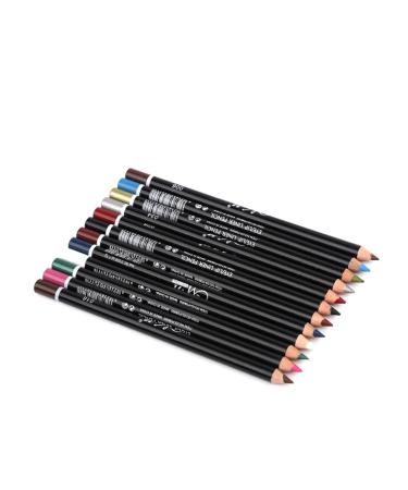 KALLORY Lip Makeup 12 Pcs Colored Eyeliners Eyeliner Pen Makeup Eyeliner Set Lip Line Make up Lip Liner Pencils