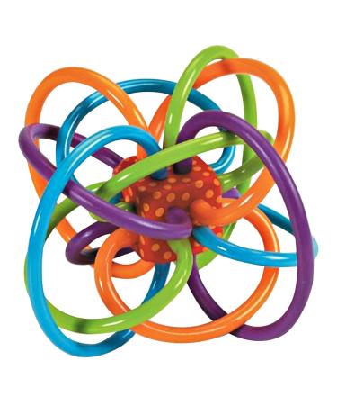 Fiorky 2-in-1 gripping handball scratch-resistant soft rubber for early development teething activity gift for boys and girls