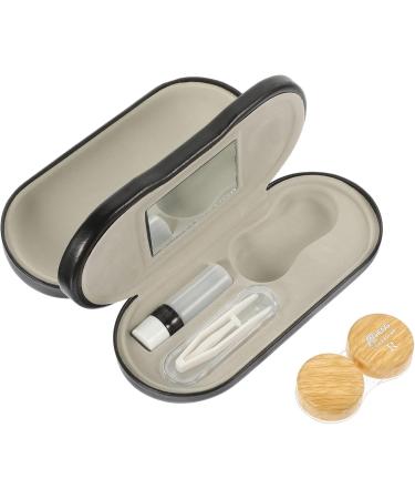 Zerodeko 5-Sentence Glasses Case - Dual Use Travel Kit with Tweezers Contact Liner & Wood Grain Design - Compact 15.8x7.4cm - Buy Online on GoSupps.com