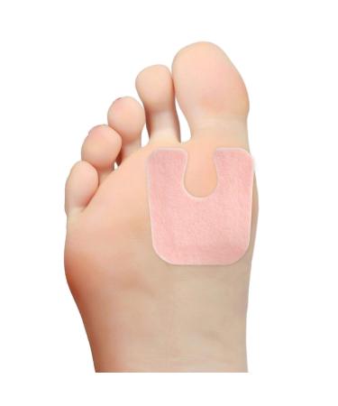 Steins 1/8 U-Shaped Adhesive Felt Bunion Pads, Blister Pads for Feet, Felt Callus Pads with Skived Edge and U-8 IPK Padding, Ball of Foot Cushions, Reduce Foot Pain by Absorbing Friction, 100 Count