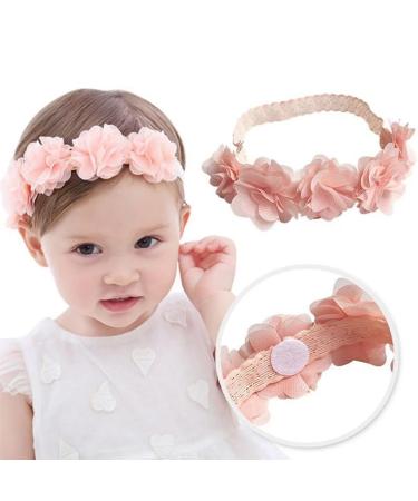 Zokjsw Baby Girls' Floral Headband - Cute Hair Accessories for Newborns & Children (White Pink) - Buy Online on GoSupps.com