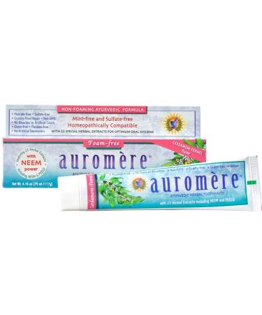 Auromere Ayurvedic Herbal Toothpaste Foam-Free Cardamom-Fennel Flavor 4.16 oz (117 g)