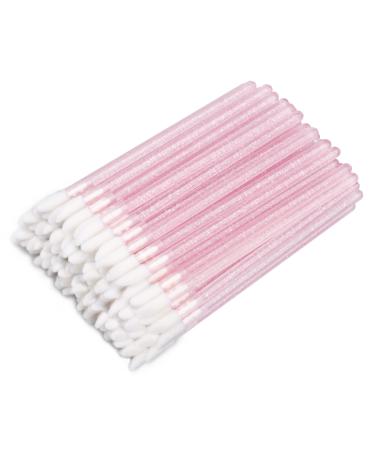 200PCS Lip Applicators Disposable, Crystal Disposable Lip Brushes Lipstick Applicator Lip Wands Makeup Beauty Tool Kits (Pink)