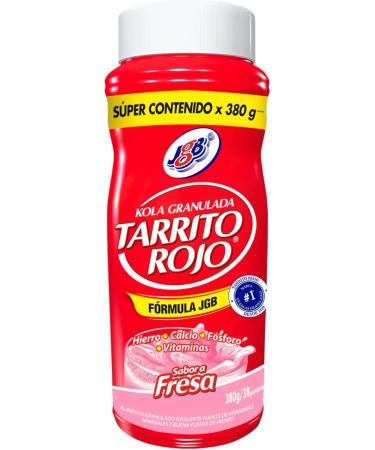 Kola Granulada Tarrito Rojo de Fresa Instant Strawberry Flavored Powdered Drink Mix 380g