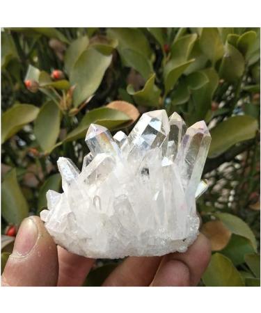Natural Crystal Rough Stone Crafts Natural White Angel Aura Crystal Cluster Electroplating Titanium Coating Quartz Cluster Stone - Buy Online on GoSupps.com