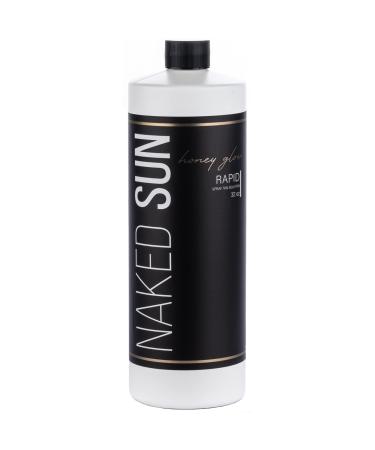 Naked Sun Spray Tan Solution - Honey Glow Violet Rapid Develop 1 Hour Express - 32 oz Airbrush Sunless Self Tanning Spray Mist