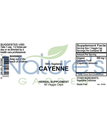 Organic Cayenne Pepper Powder - 500mg - 90 Veggie Caps - Buy Online on GoSupps.com
